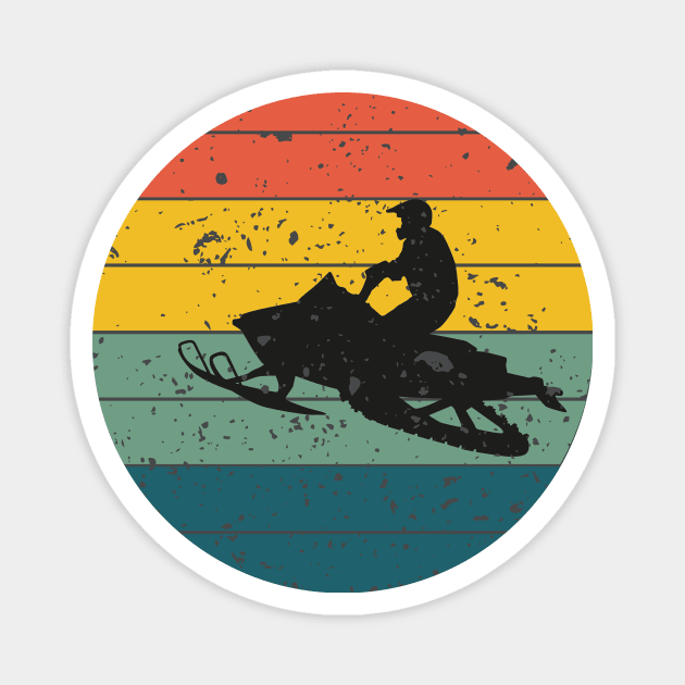 Snowmobile Vintage Design Magnet by NAKLANT